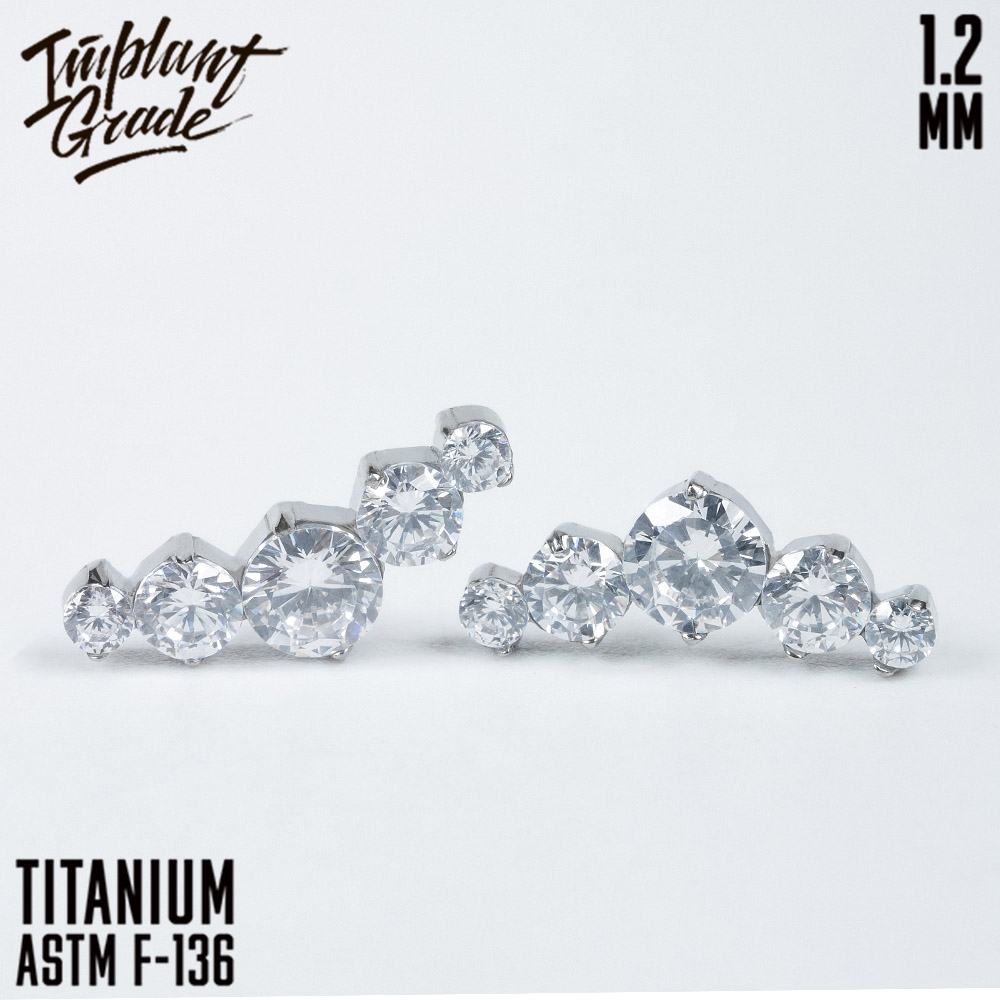 Накрутка 5K Crystal 1.2 мм титан (для основ 1.2 мм, Прозрачный, Титан ASTM F-136)