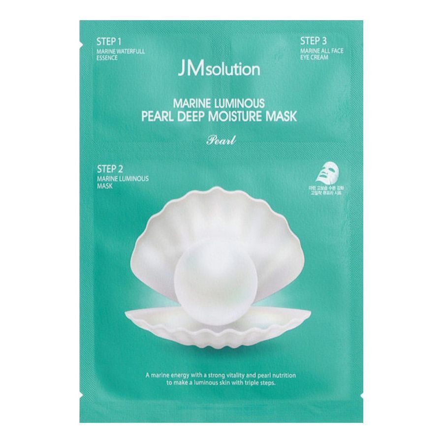 JMsolution Marine Luminous Pearl Mask, маска тканевая трехступенчатая с эстрактом белого жемчуга 1шт