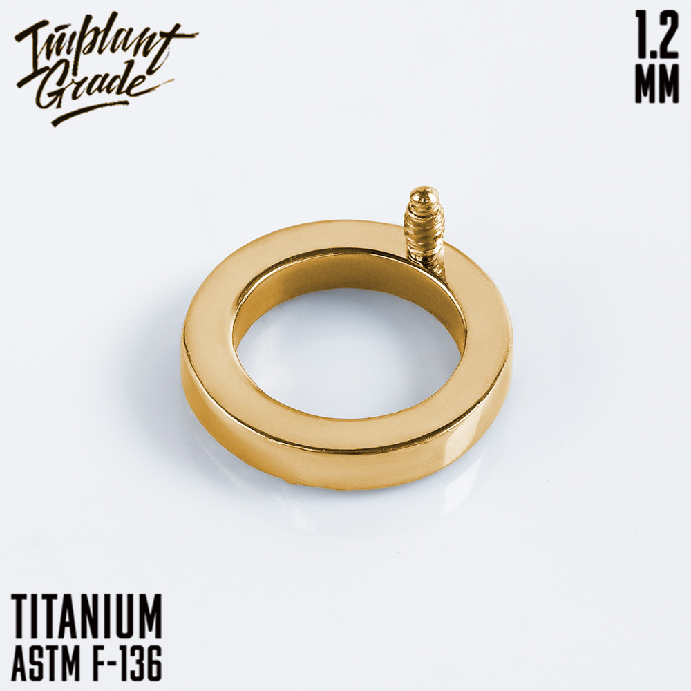 Накрутка Circle CZ 1.2 мм титан (ЗОЛОТОЙ, для основ 1.2 мм, Прозрачный, Титан ASTM F-136)