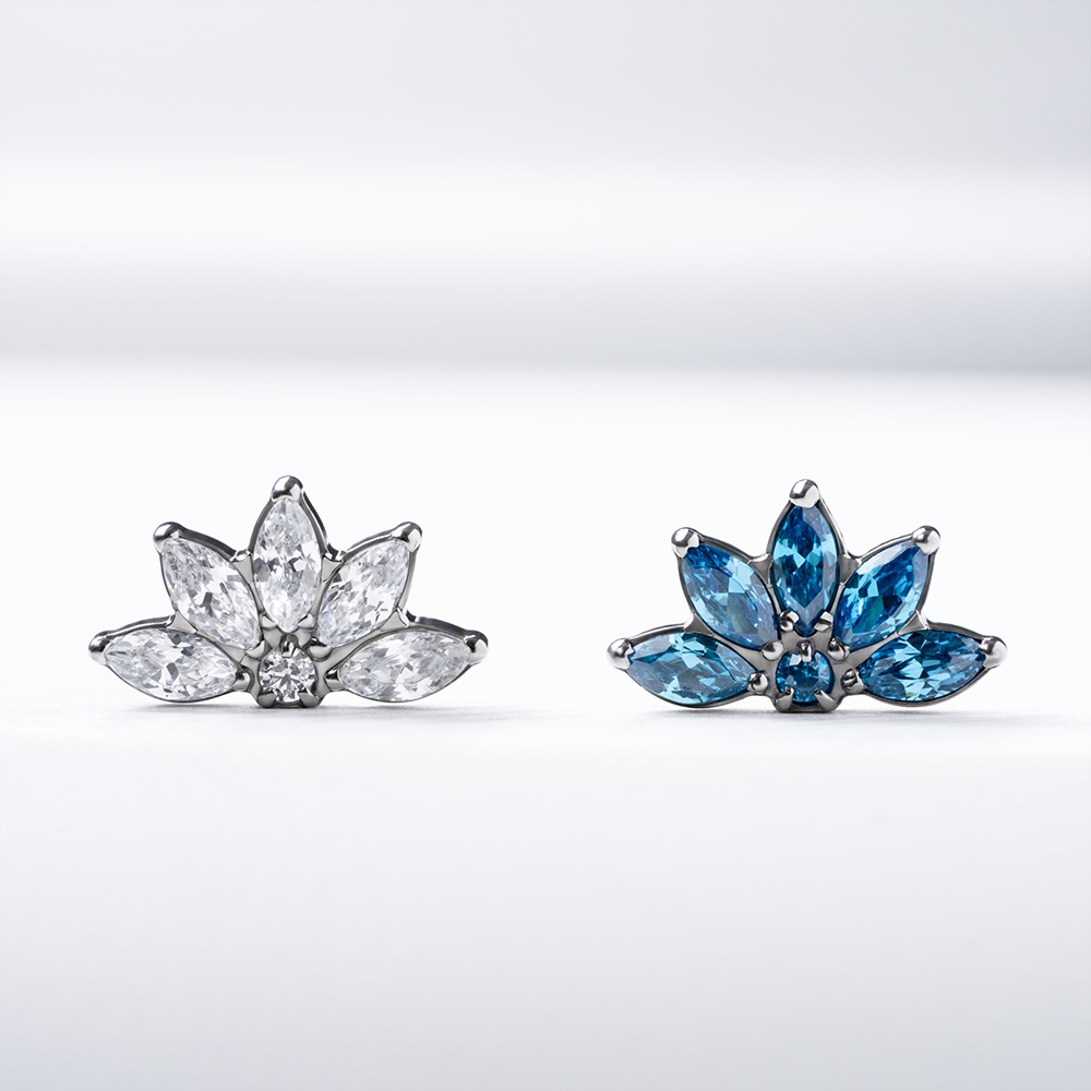 Накрутка Princess 1.2 мм титан (для основ 1.2 мм, Аквамарин, Титан ASTM F-136)