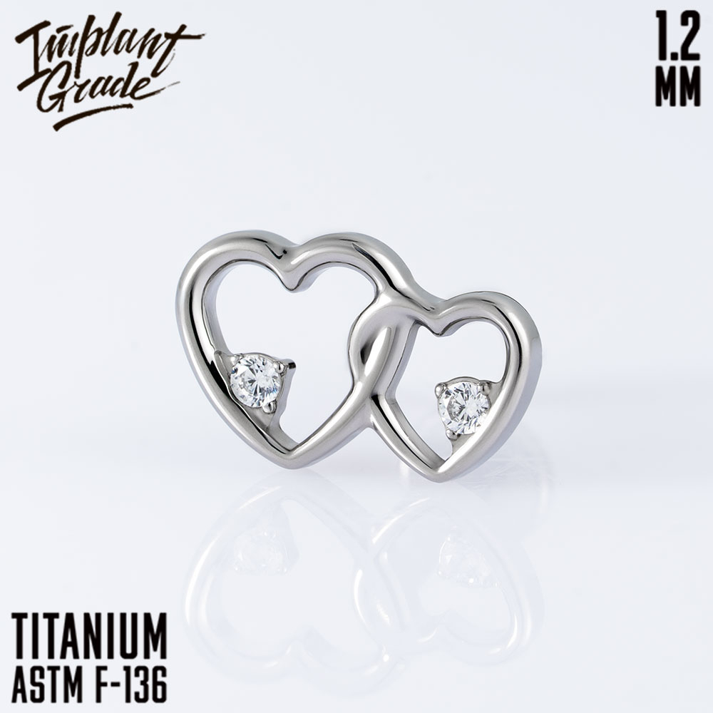 Накрутка Double Heart 1.2 мм титан (для основ 1.2 мм, Прозрачный, Титан ASTM F-136)