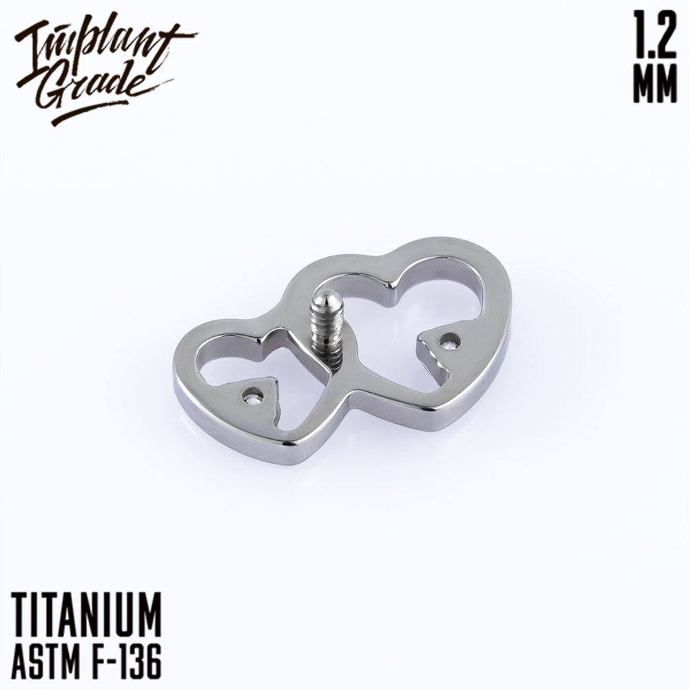 Накрутка Double Heart 1.2 мм титан (для основ 1.2 мм, Прозрачный, Титан ASTM F-136)