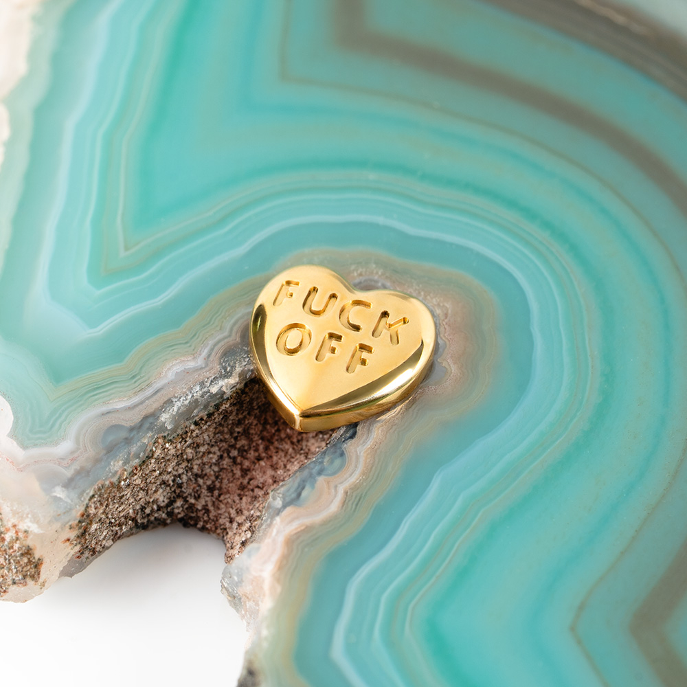 Накрутка Fuck Off 1.2 мм титан (ЗОЛОТОЙ, для основ 1.2 мм, Титан ASTM F-136)