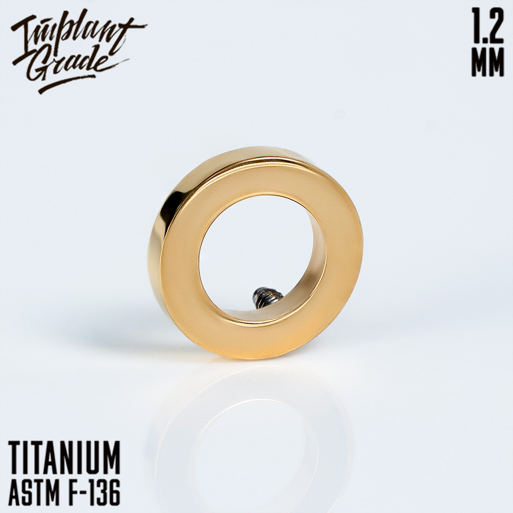 Накрутка Hollow Circle 1.2 мм титан (для основ 1.2 мм, Золотой, Титан ASTM F-136)