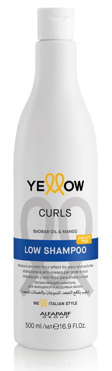 Шампунь для кудрявых и вьющихся волос YELLOW CURLS LOW SHAMPOO, 500 мл, 20690