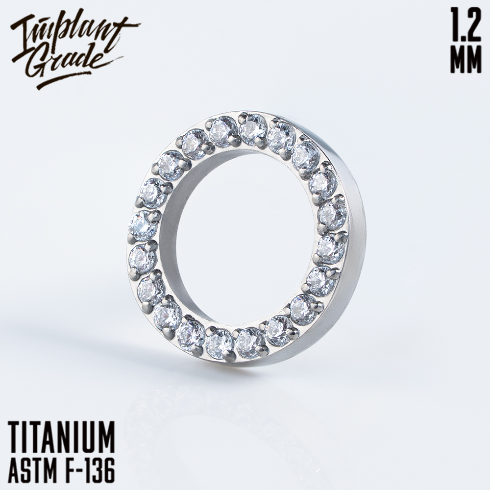 Накрутка Circle CZ 1.2 мм титан (для основ 1.2 мм, Прозрачный, Титан ASTM F-136)
