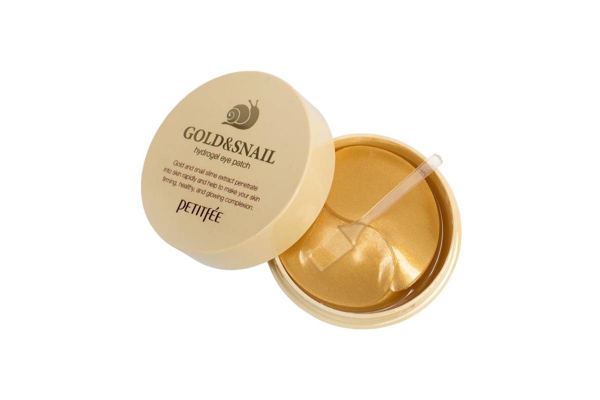 PETITFEE Hydro Gel Eye Patch Gold & Snail, патчи гидрогелевые с улиточным муцином и золотом, 60 шт