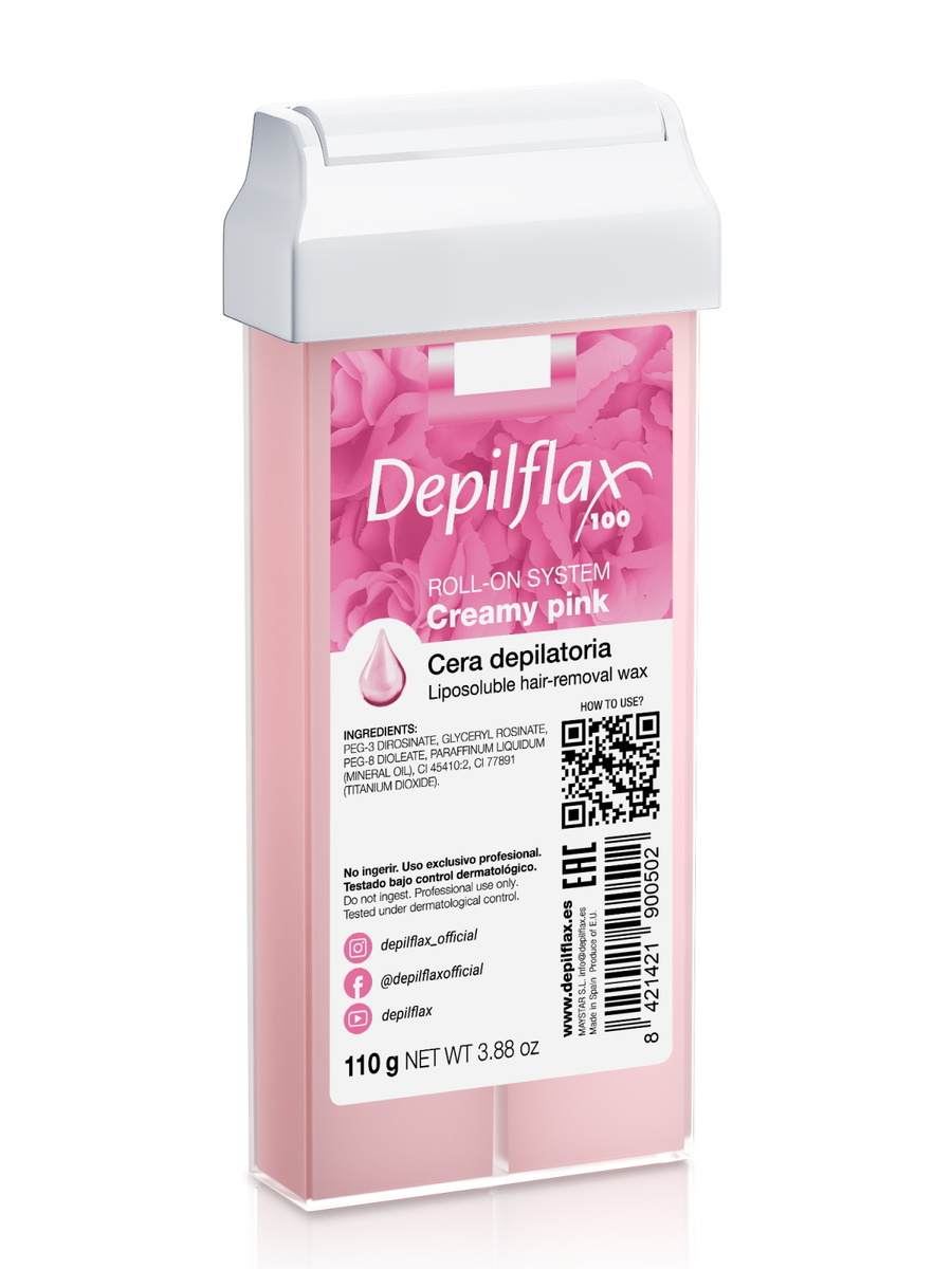 Depilflax: Воск в картридже Creamy pink (сливочный) (плотный) 110 гр