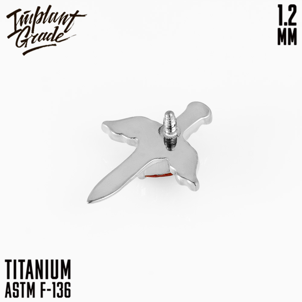 Накрутка Heart Dirk 1.2 мм титан (для основ 1.2 мм, Серебристо-белый, Титан ASTM F-136)
