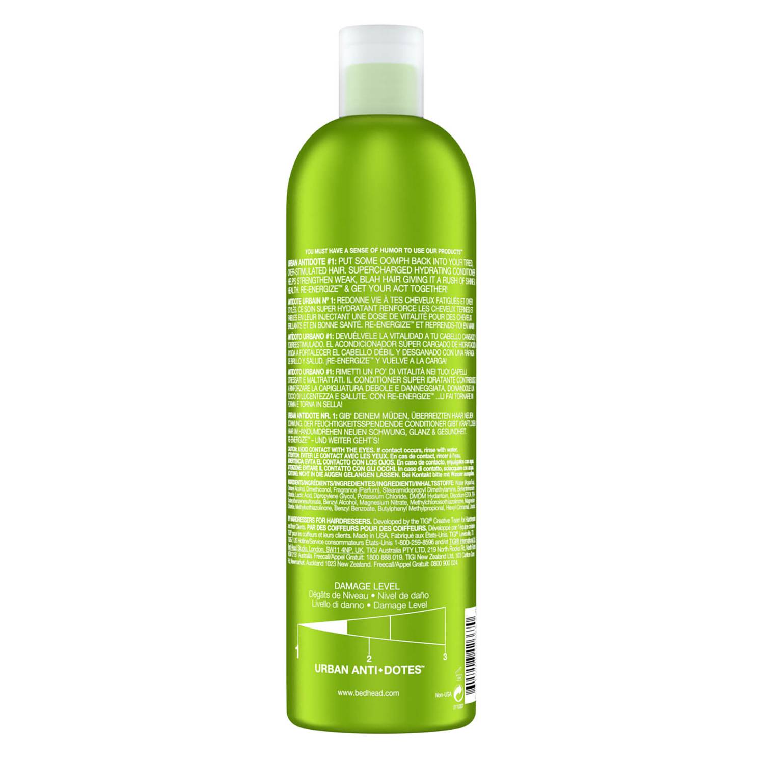 Tigi Bed Head Urban Anti+dotes Re-Energize Шампунь для нормальных волос Уровень 1, 750 мл