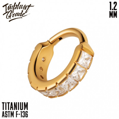 Кольцо-кликер Idol lite Gold титан + PVD (10 мм, 1.2 мм )