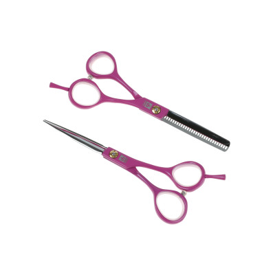 Набор из двух парикмахерских ножниц 5,5" розового цвета в чехле DEWAL SET-MA-P