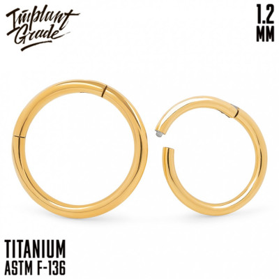 Кольцо-кликер Gold титан+PVD (7мм, 1мм, Золотой, Титан ASTM F-136)