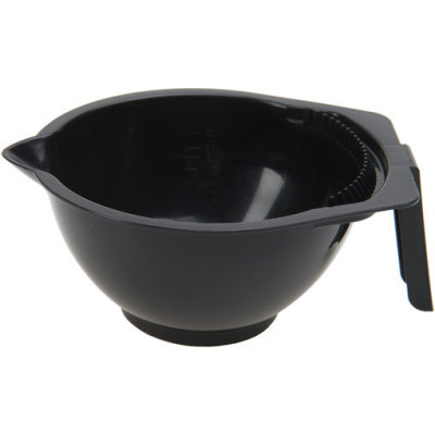 Чаша для краски DEWAL черная с ручкой, носиком и расческой 300 мл, T-1265