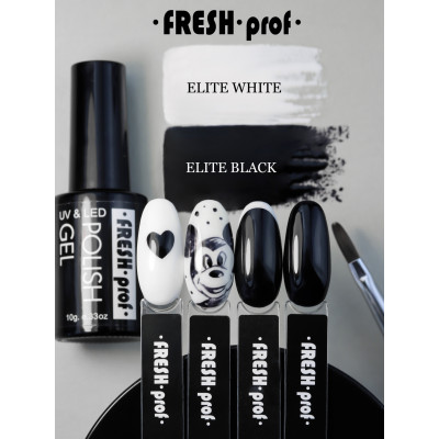 Гель-лак Fresh Prof Elite black, 10 мл