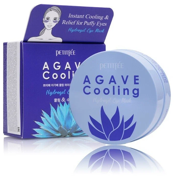 PETITFEE Agave Cooling Hydrogel Eye Patch, патчи охлаждающие с экстрактом агавы, 60 шт