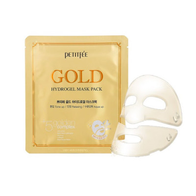 Маска гидрогелевая для лица с золотом/ PETITFEE Gold Hydrogel Mask/ 1шт