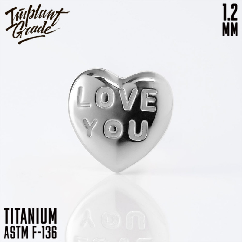 Накрутка Love You 1.2 мм титан (для основ 1.2 мм, Серебристо-белый, Титан ASTM F-136)