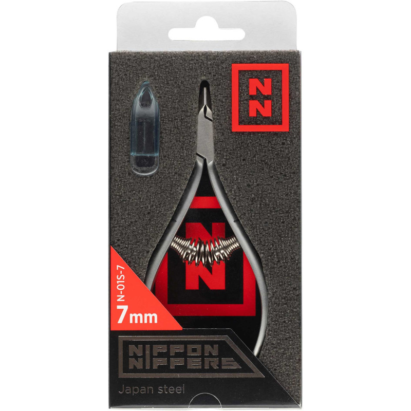 Nippon Nippers. Кусачки для кутикулы. Лезвие 7 мм. Спиральная пружина. Матовые. NN_N-01S-7