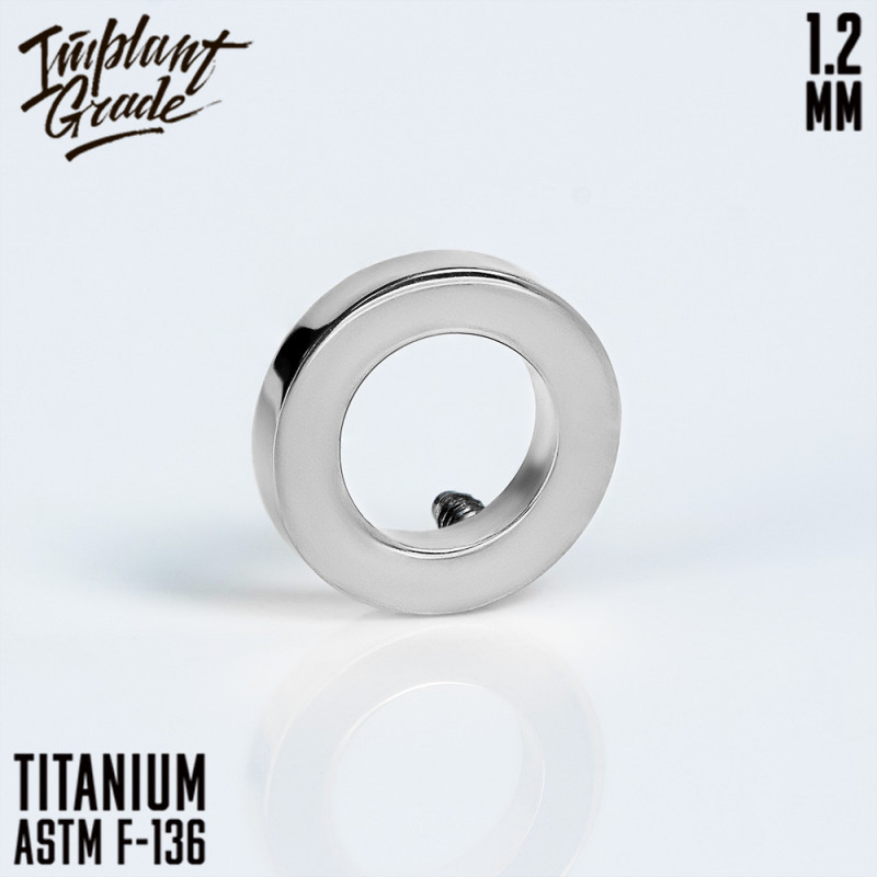 Накрутка Hollow Circle 1.2 мм титан (для основ 1.2 мм, Серебристо-белый, Титан ASTM F-136)