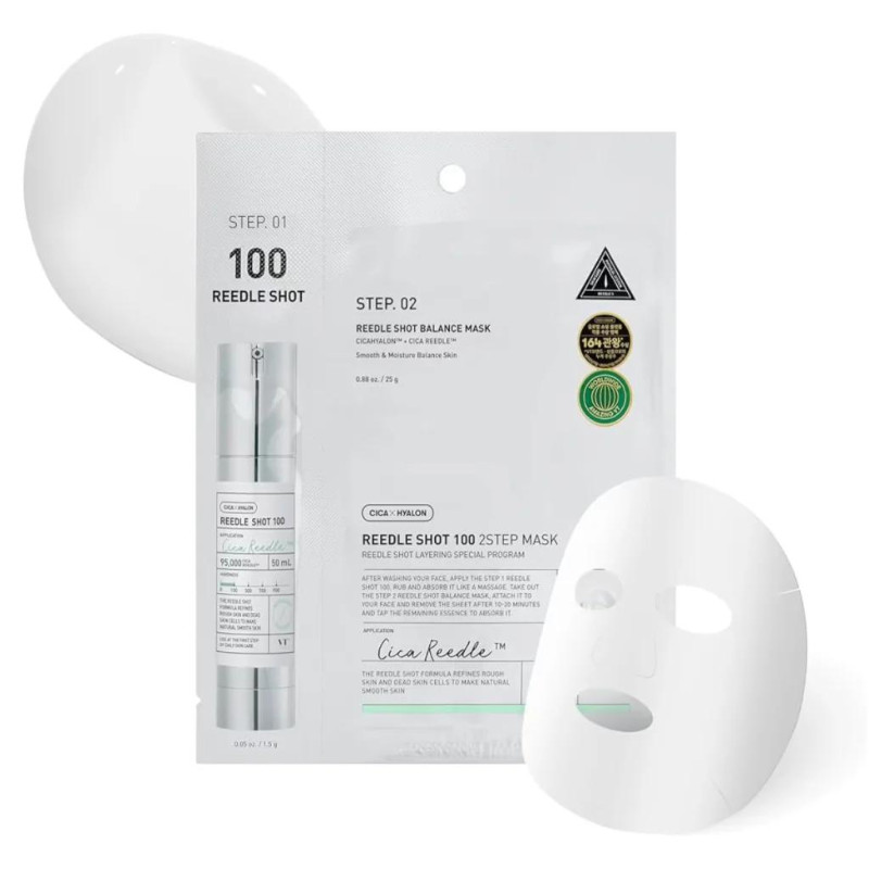 VT Reedle Shot 100 2Step Mask Cosmetics, маска двухфазная с микроиглами, 1 шт
