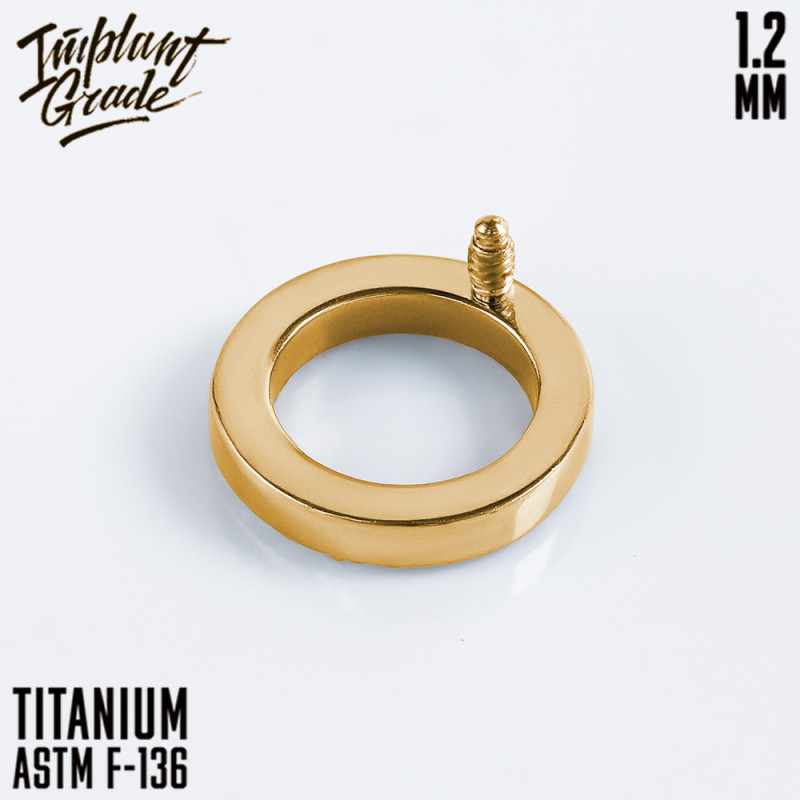 Накрутка Circle CZ 1.2 мм титан (ЗОЛОТОЙ, для основ 1.2 мм, Прозрачный, Титан ASTM F-136)