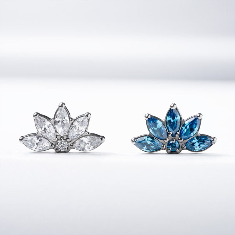 Накрутка Princess 1.2 мм титан (для основ 1.2 мм, Аквамарин, Титан ASTM F-136)