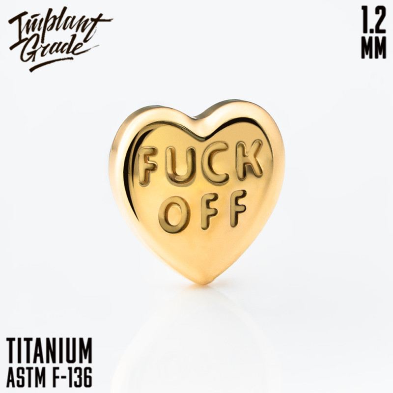 Накрутка Fuck Off 1.2 мм титан (ЗОЛОТОЙ, для основ 1.2 мм, Титан ASTM F-136)