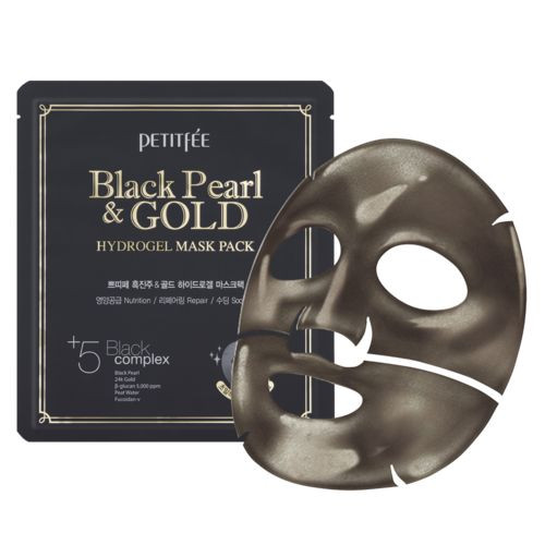 Гидрогелевая маска для лица с черным жемчугом/ PETITFEE Black Pearl & Gold Hydrogel Mask Pack/ 1шт