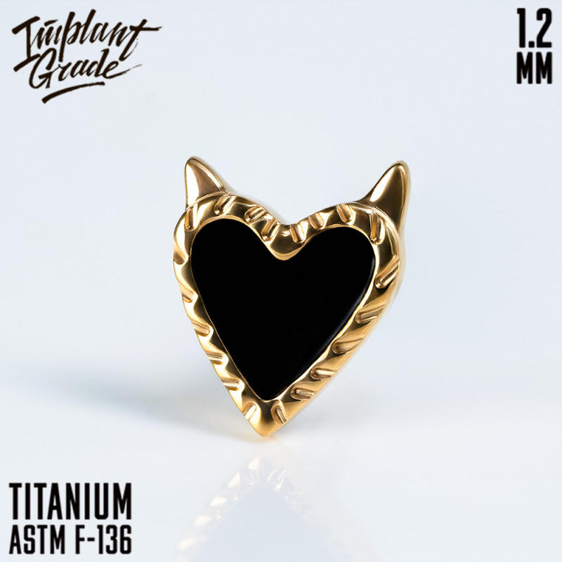 Накрутка Devil Heart 1.2 мм титан (для основ 1.2 мм, Золотой, Титан ASTM F-136)