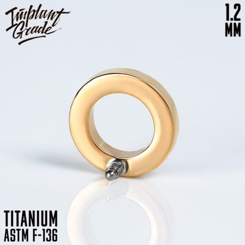 Накрутка Hollow Circle 1.2 мм титан (для основ 1.2 мм, Золотой, Титан ASTM F-136)