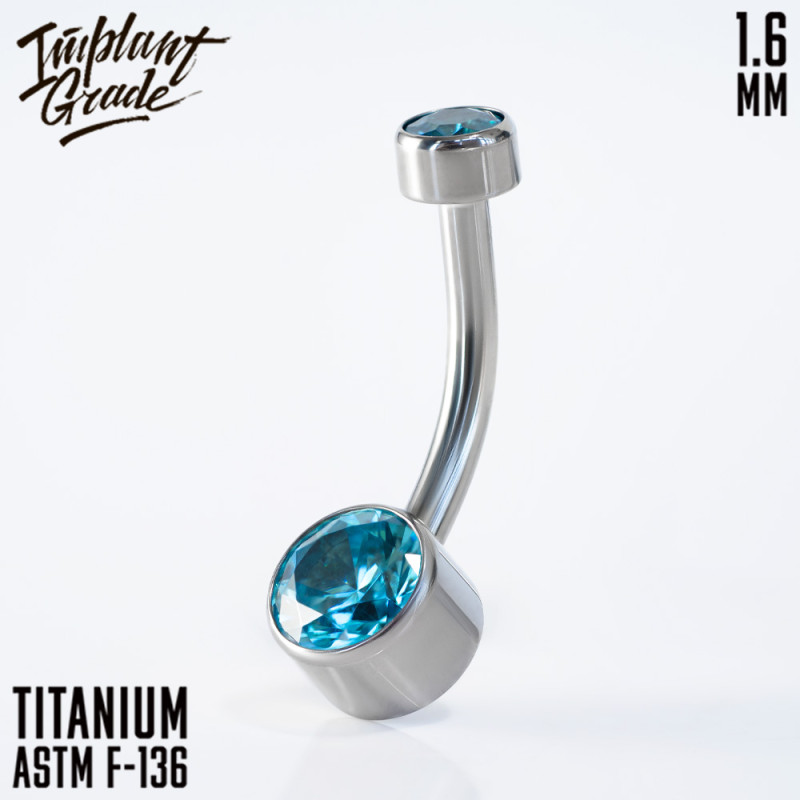 Банан Dot 1.6 мм титан (1.6 мм, 10 мм, Аквамарин, Титан ASTM F-136)