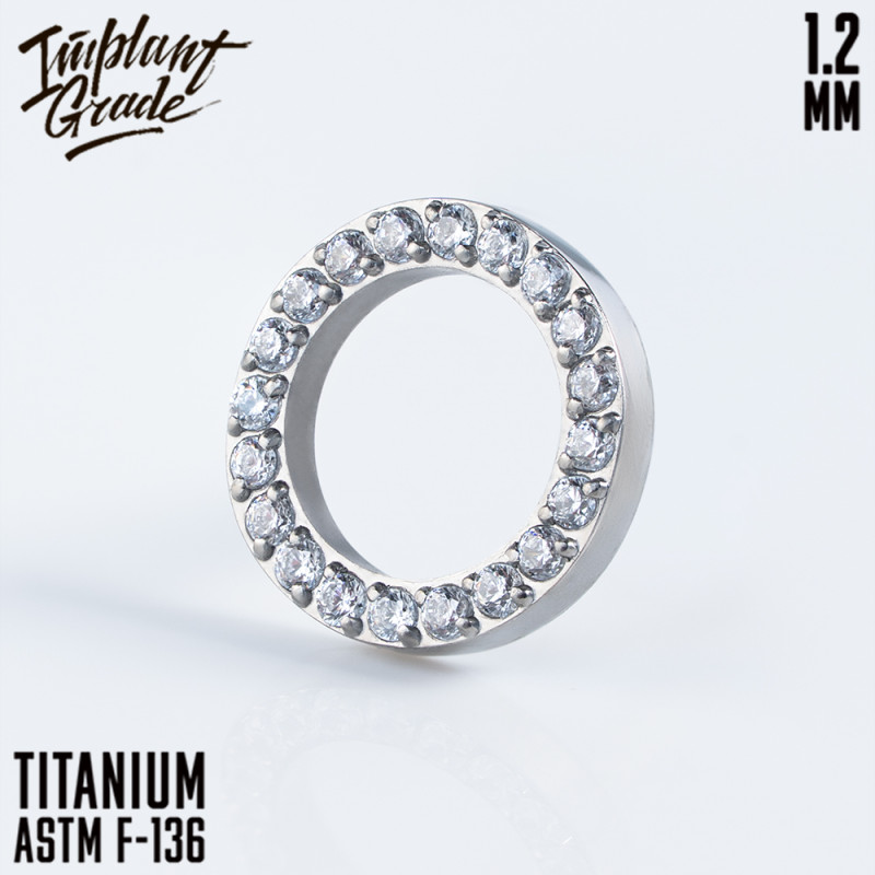Накрутка Circle CZ 1.2 мм титан (для основ 1.2 мм, Прозрачный, Титан ASTM F-136)