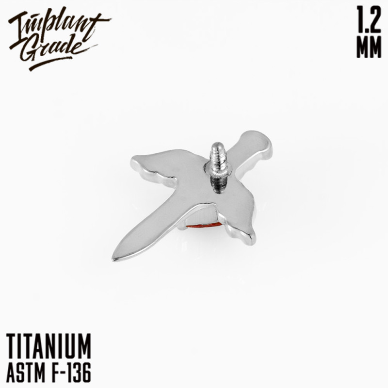 Накрутка Heart Dirk 1.2 мм титан (для основ 1.2 мм, Серебристо-белый, Титан ASTM F-136)