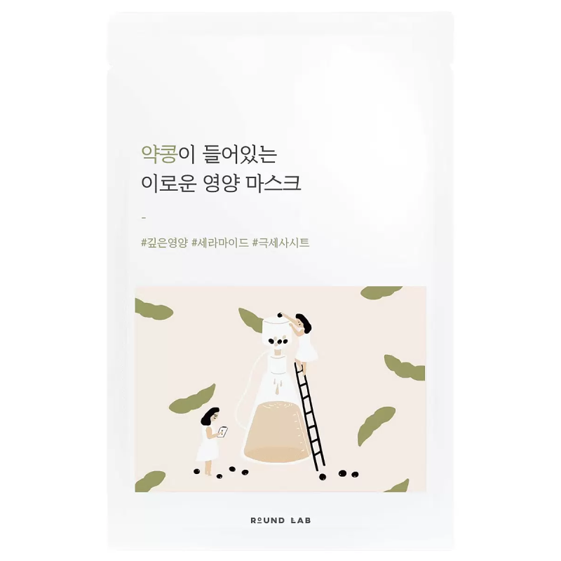 Маска тканевая питательная на основе соевых бобов/ Round Lab Soybean Nourishing Mask/ 1шт